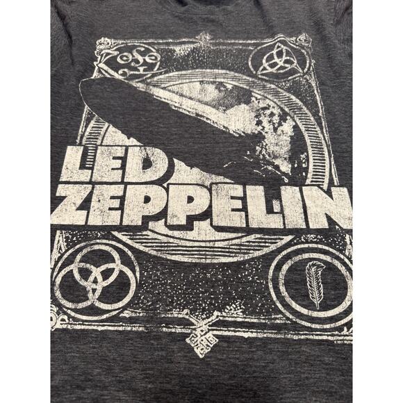LED ZEPPELIN Graphic Print T-Shirt Unisex Size S/M Gray Crew Neck Short Sleeve - Picture 4 of 8